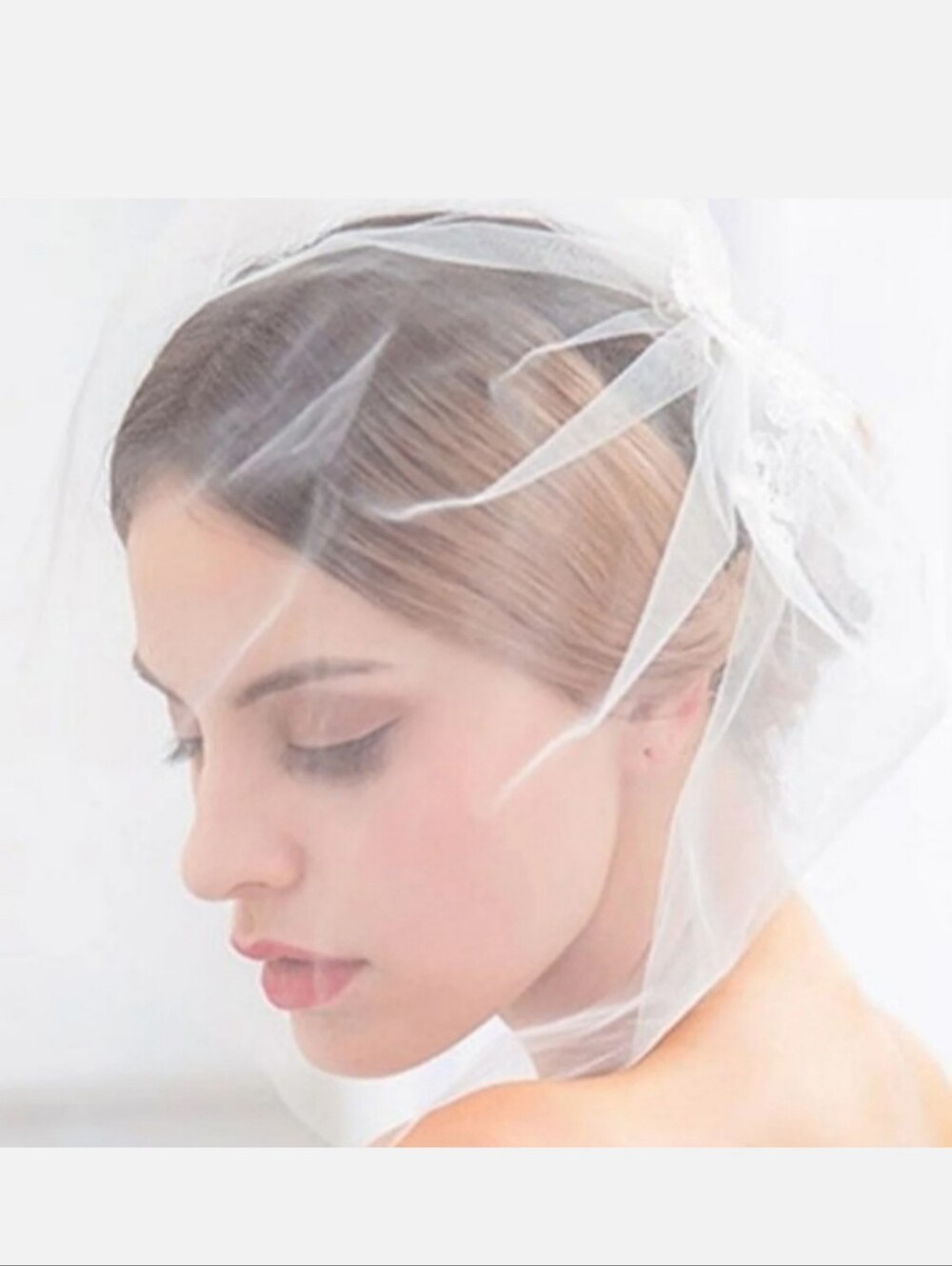 🆕 NEW Bridal Birdcage Veil - White Wedding Headpiece